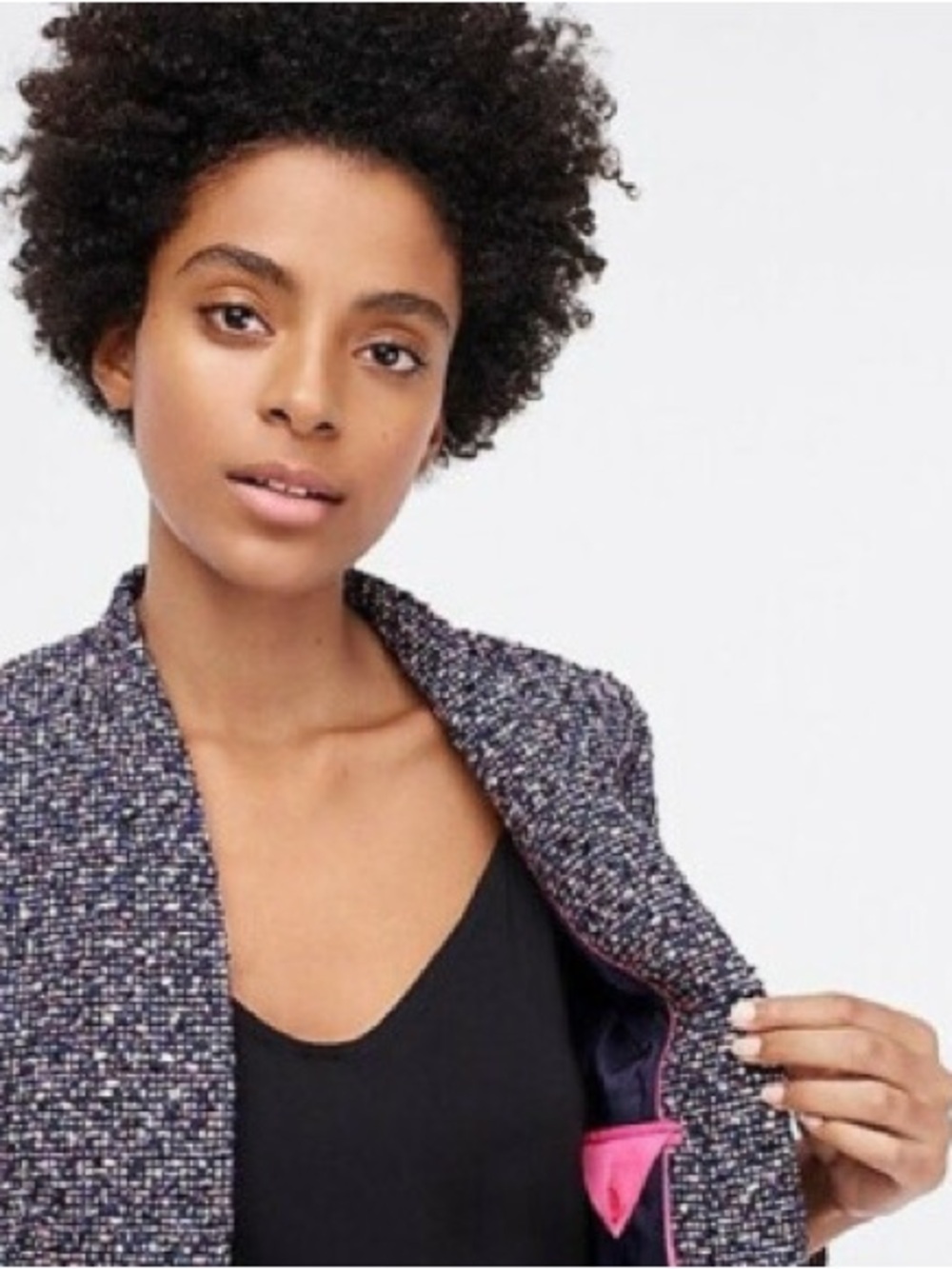 J. Crew Going out blazer in pink confetti tweed